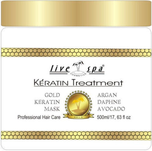 Live Spa Cosmetics Gold & Keratin Mask 500ml Hair Mask for Repairing 500ml