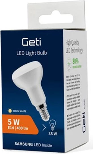 Geti Λάμπα LED 5W για Ντουί E14 και Σχήμα R50 Φυσικό Λευκό