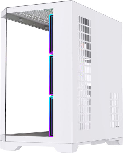 Monarch Gear Pandora Гейминг Midi Tower Компютърна кутия със страничен прозорец Бял