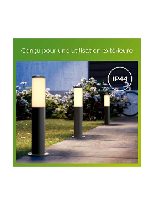 Philips Utrecht Φωτιστικό Κολώνα Εξωτερικού Χώρου IP44 για Ντουί E27 Γκρι