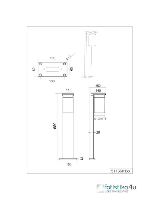 Trio Lighting Φωτιστικό Κολωνάκι Εξωτερικού Χώρου 20W IP44 για Ντουί E27 Λευκό