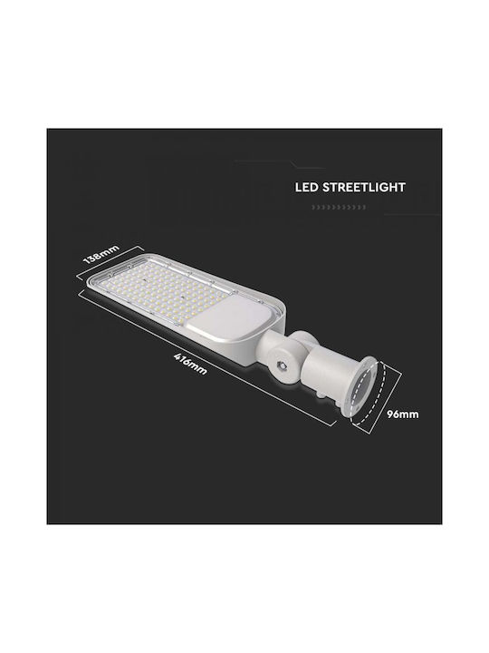 V-TAC Εξωτερικό Φωτιστικό LED Δρόμου 50W με Φυσικό Λευκό Φως IP65 Γκρι