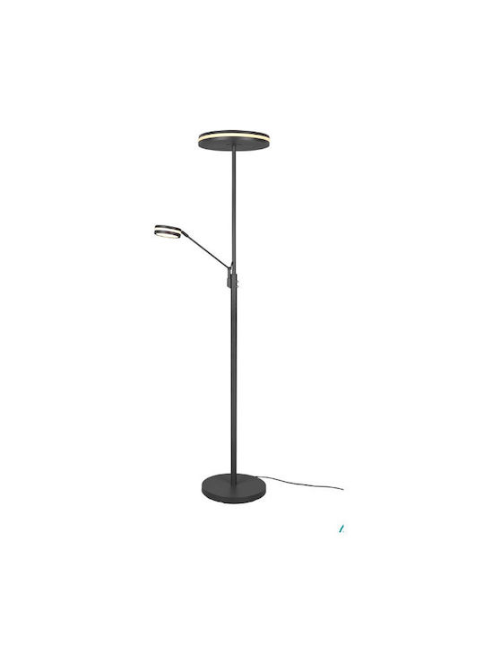 Trio Lighting Franklin LED Floor Lamp H181xW35.2cm. with Adjustable White Light 4100lm Black