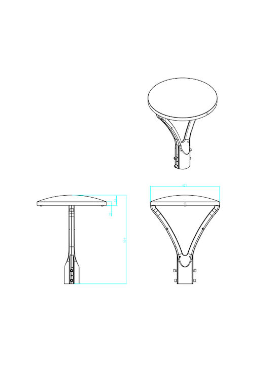 Eurolamp Outdoor Floor Lamp LED Road 30W with Natural White Light IP66