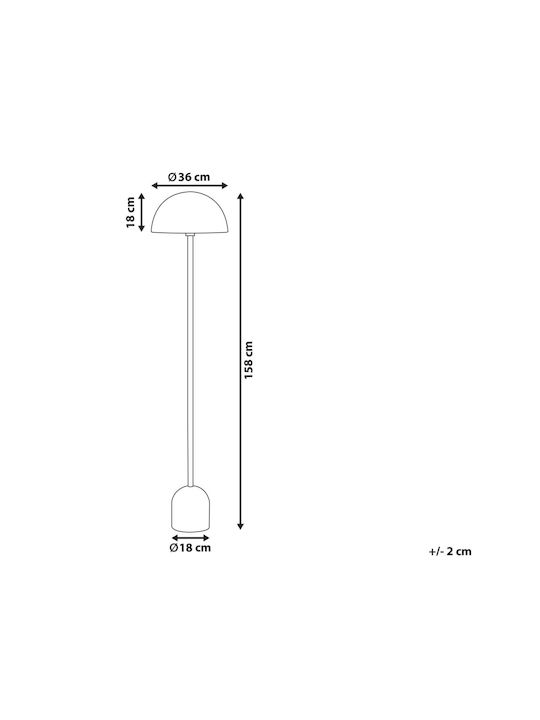 Beliani Floor Lamp H158cm. Copper