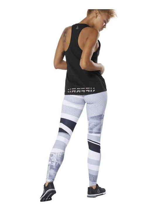 Reebok Workout Meet You There Engineered Women's Long Training Legging High Waisted Gray