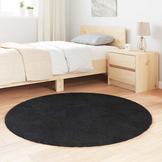 vidaXL Anti-slip Rug Rectangular Shaggy Black
