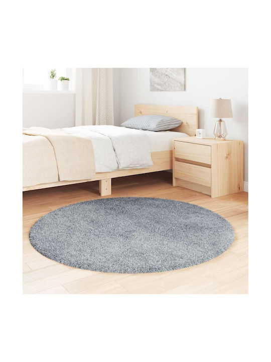 vidaXL Rutschfest Teppich Rechteckig Zottelig Synthetisch,Polyester/Cotton/Leather Silver Grey