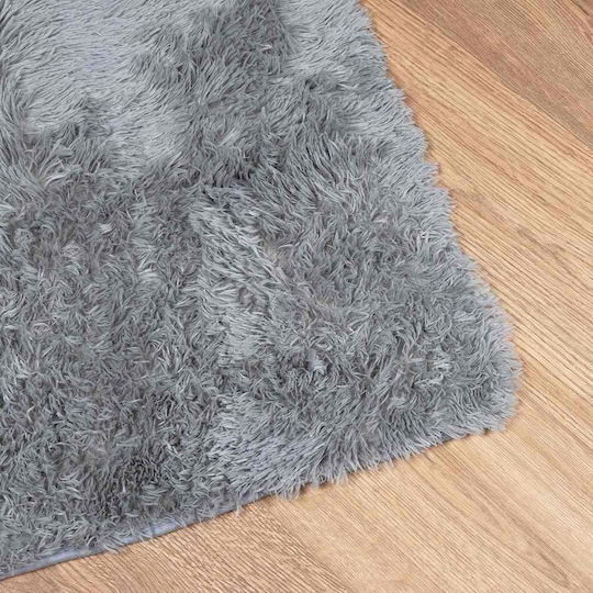 vidaXL Navarra Non-Slip Rectangular Shaggy Rug Silver Grey 130x200cm