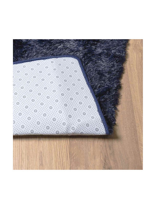 vidaXL Αντιολισθητικό Χαλί Ορθογώνιο Shaggy Μπλε 160x160cm