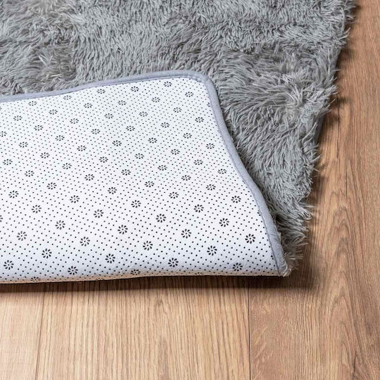 vidaXL Navarra Non-Slip Rectangular Shaggy Rug Silver Grey 130x200cm