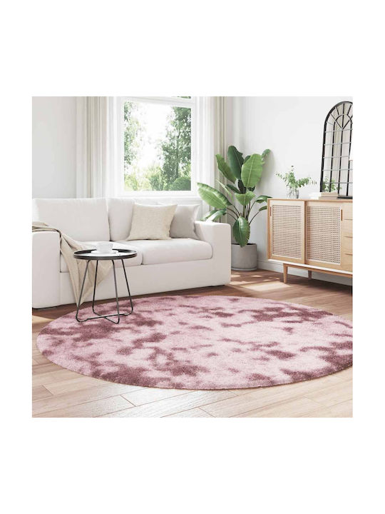 vidaXL Rutschfest Teppich Rechteckig Zottelig Synthetisch,Polyester/Cotton/Leather Dk. Pink