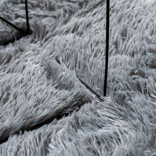 vidaXL Navarra Non-Slip Rectangular Shaggy Rug Silver Grey 130x200cm