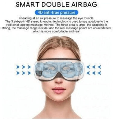 Massage Device for the Eyes with Infrared Heat and Vibration Black