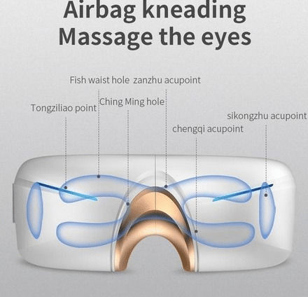 Massage Device for the Eyes with Infrared Heat and Vibration Black