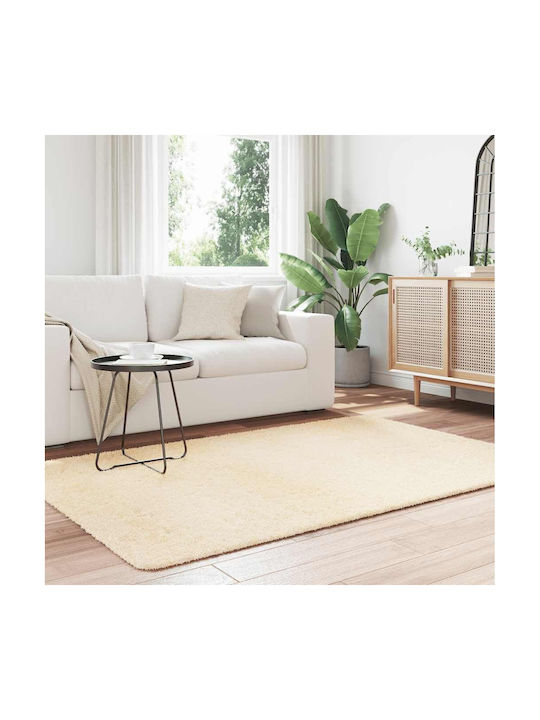 vidaXL Anti-slip Rug Rectangular Shaggy Cream