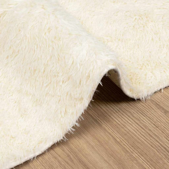 vidaXL Anti-slip Rug Rectangular Shaggy Cream
