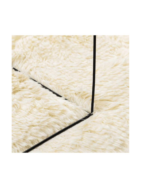 vidaXL Anti-slip Rug Rectangular Shaggy Cream