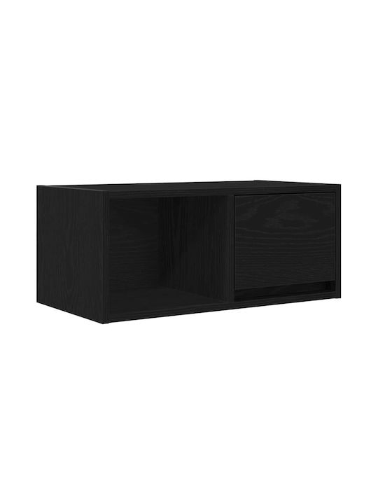 TV Stand Wooden Black Velvet-Black Metal L60xW31xH25.5cm