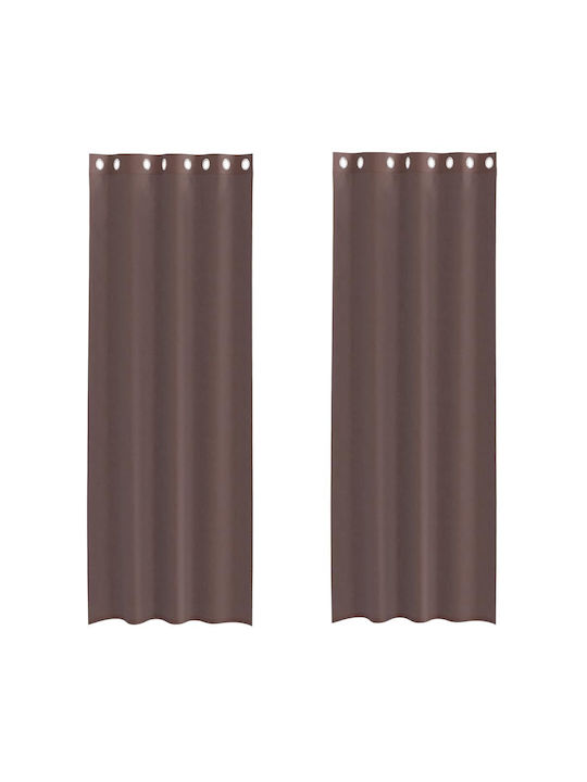 vidaXL Curtain with Grommet Brown 140x260cm