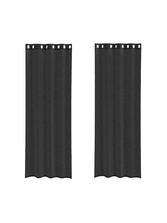 vidaXL Curtain with Grommet Black 140x260cm