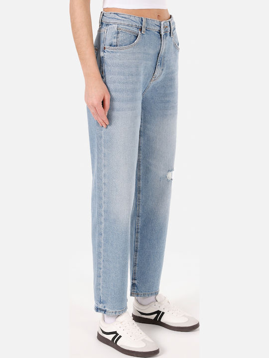 Damen Stoffhose in Gerader Bein Stil Blau