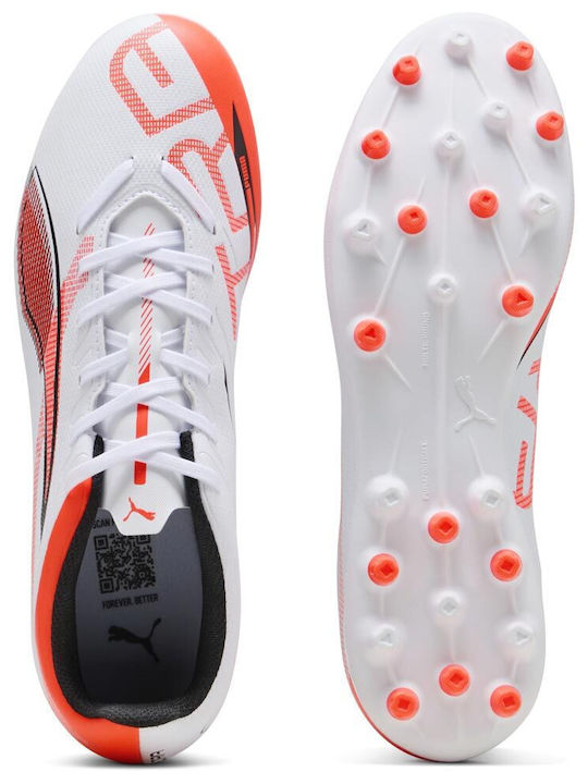 PUMA Ultra 5 Play Ποδοσφαιρικά Παπούτσια με Τάπες MG Λευκά
