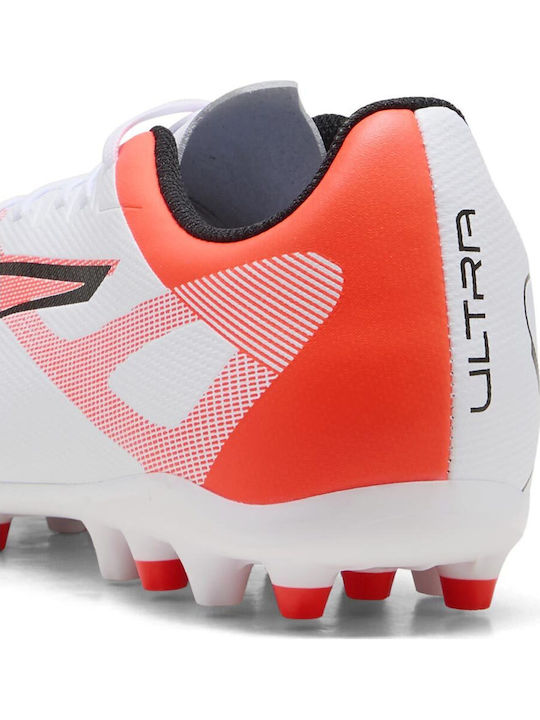 PUMA Ultra 5 Play Ποδοσφαιρικά Παπούτσια με Τάπες MG Λευκά