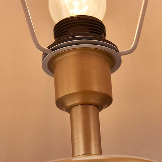 Ceramic Table Lamp Petrol Pleated Lampshade 20x20x79cm