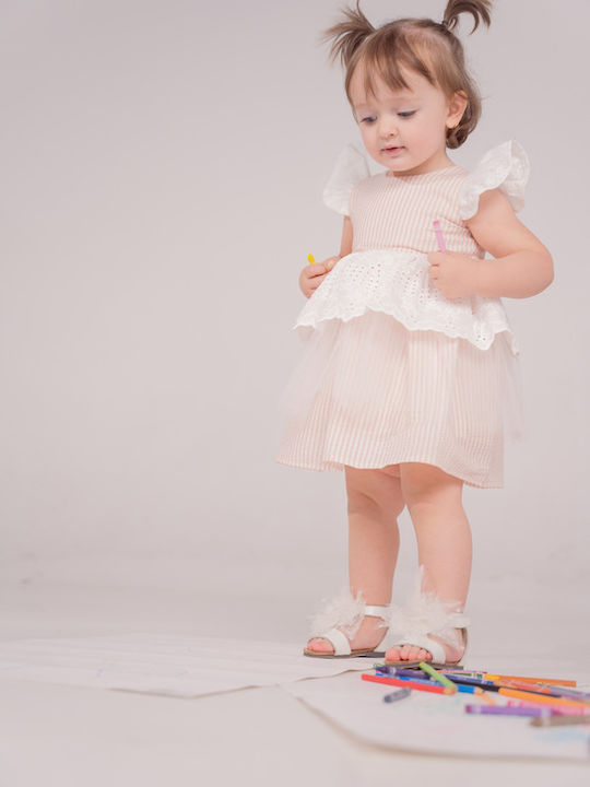 Kinderkleid Ärmelloses Tüll Set aus 2 mit Slip Weiß