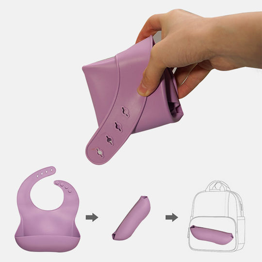 Baby Donkey Waterproof Bib Silicone with Pocket yellow