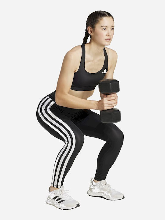 Optime Essentials 3-stripes Training Γυναικείο Μακρύ Κολάν Μαύρο
