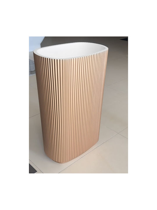 Zen-On Νιπτήρας Δαπέδου Πορσελάνης 55x36x85cm Μπρονζέ