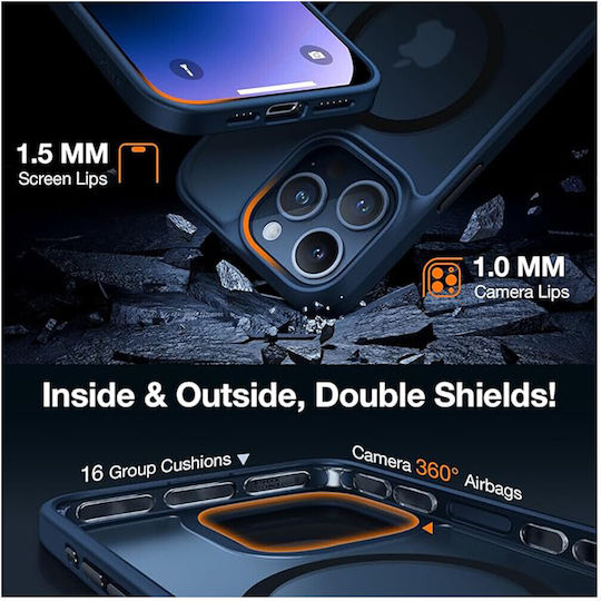 Torras Back Cover Silicon Albastru marin (iPhone 15 Pro Max)