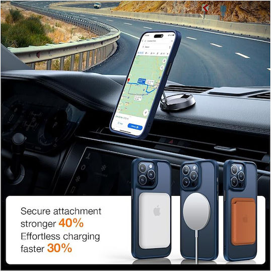 Torras Back Cover Silicon Albastru marin (iPhone 15 Pro)