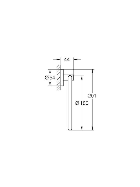 Grohe Essentials Single Wall-Mounted Bathroom Ring Black