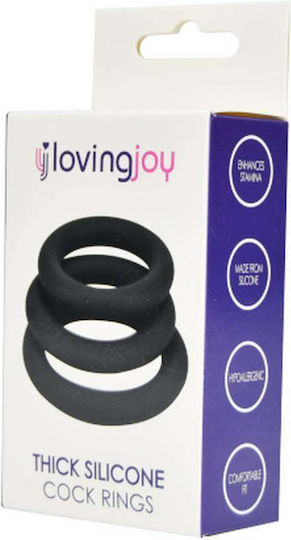 Loving Joy Set Ringe Schwanz & Hoden Silikon Gray 3Stück