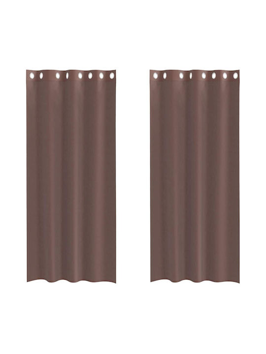 vidaXL Curtain Window with Grommet Brown 140x225cm