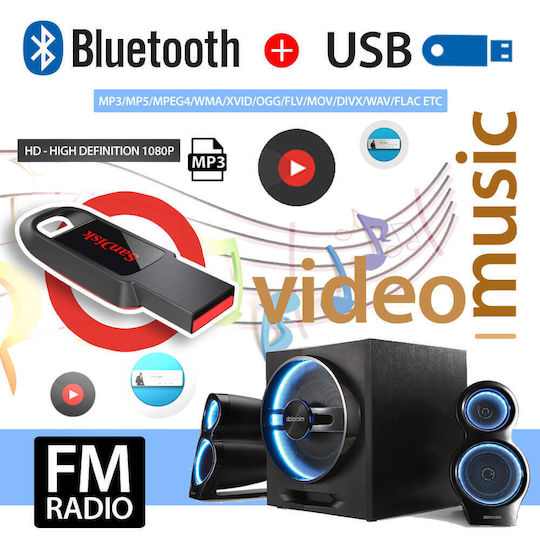 Podofo Ραδιόφωνο Αυτοκινήτου (1DIN) (Bluetooth/USB)