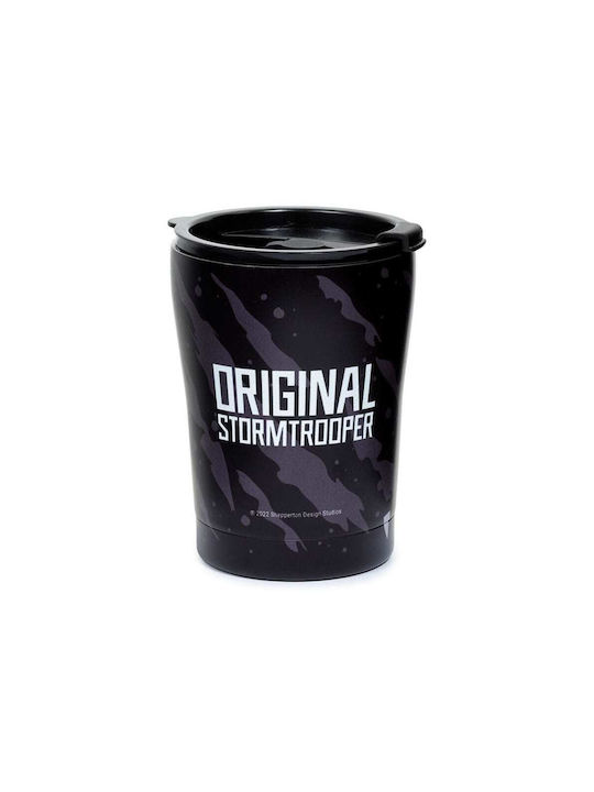 Puckator Stormtrooper Κούπα Μεταλλική με Καπάκι Μαύρη 300ml