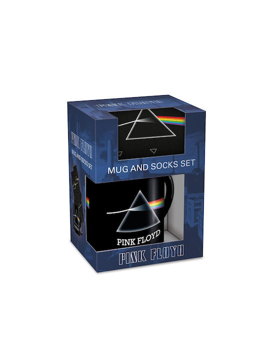 Pyramid International + Șosete Gift Pink Floyd DSOTM Cană Ceramică Neagră 315ml