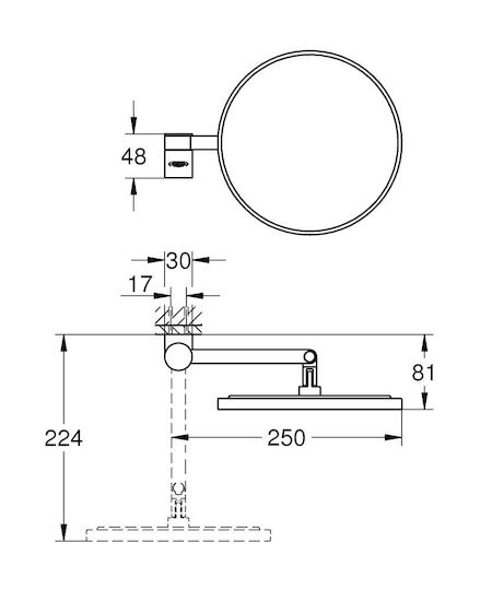Grohe Schminkspiegel Selection Schwarz