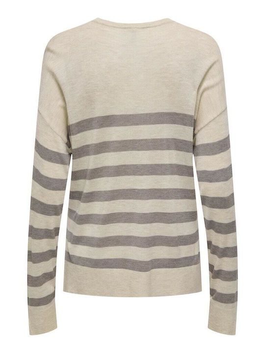 Damen Pullover Gestreift Braun