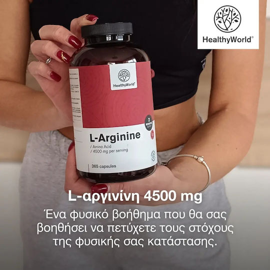 Healthy World L-arginine Hcl 400mg 180 Capsules