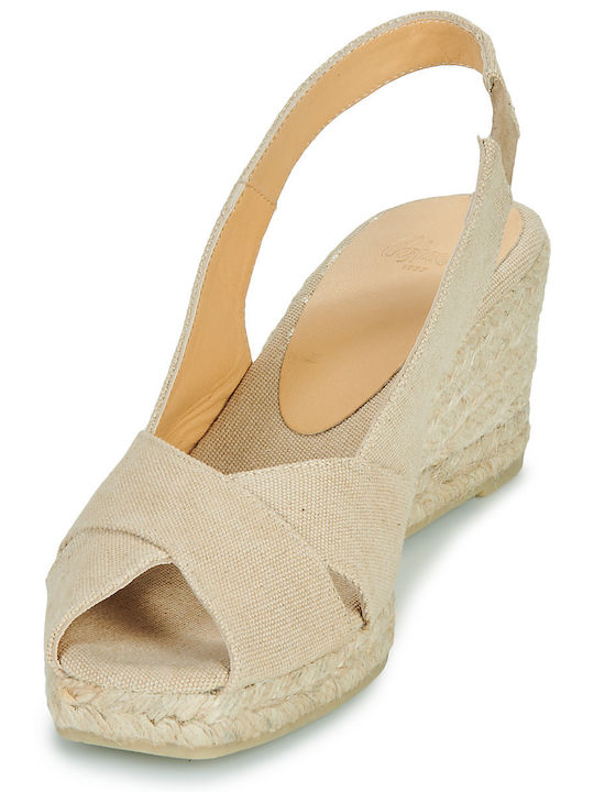 Damenplattformen Beige