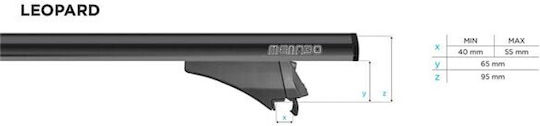 Menabo Leopard Black Xl Roof Bars Hyundai Santa Fe Dm 2012-2018