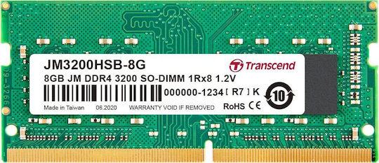 Transcend DDR4 με Module 1x16GB και Ταχύτητα 3200 για Laptop