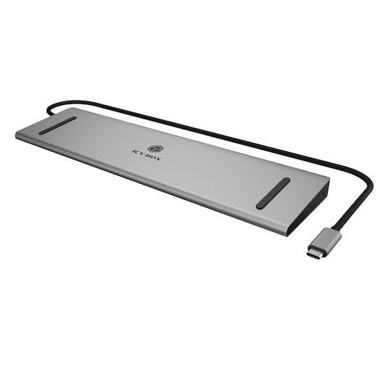 Icy Box USB-C Docking Station με HDMI 4K PD Ethernet και σύνδεση 2 Οθονών Ασημί (IB-DK2106A-CPD)