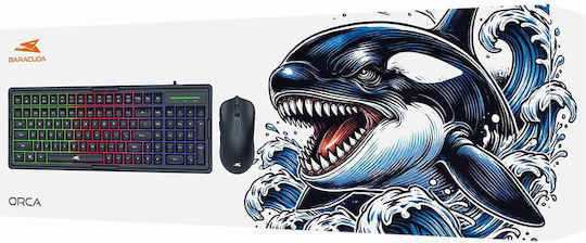 Baracuda Baracuda Orca Σετ Gaming Πληκτρολόγιο με Φωτιζόμενα πλήκτρα & Ποντίκι (International English)