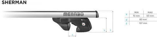 Bare transversale Menabo Sherman Silver Opel Vectra B Station Wagon 1995-2002